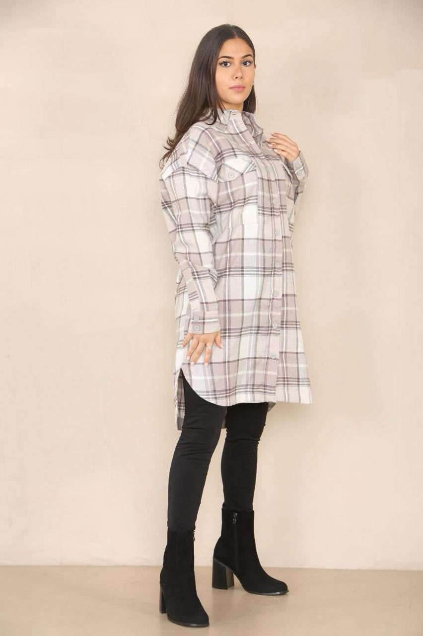 Ladies Cotton Flannel Shirt dress