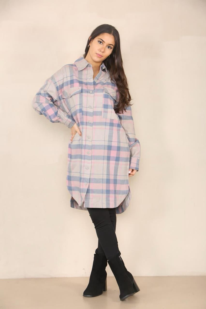 Ladies Cotton Flannel Shirt dress