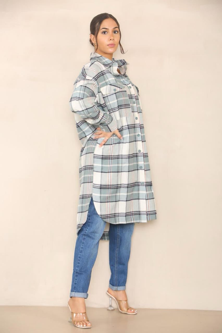 Ladies Cotton Flannel Shirt dress