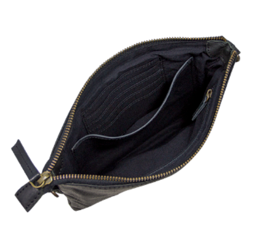 BRIKMOND 855124 100% leather wristlet / crossbody