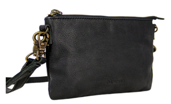 BRIKMOND 855124 100% leather wristlet / crossbody