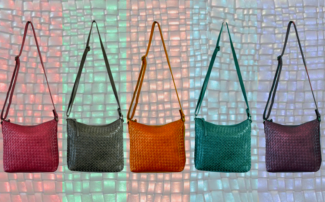 851H Trend Select 243 Cow Box Weave Crossbody $57.00 - 50 pcs minimum
