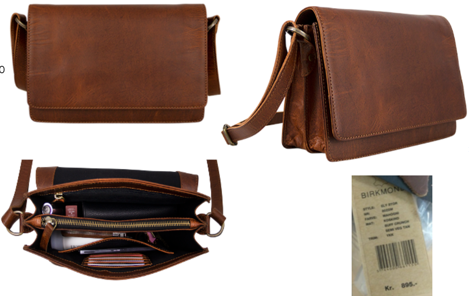BRIKMOND 855726 100% leather multi section excutive shoulder bag