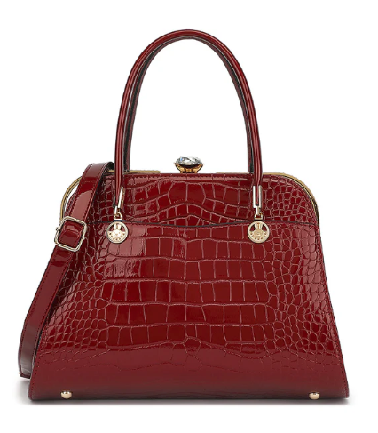 AN Ready Stock AS403 patent leather crocodile and diamonds satchel $20.00 20 pcs minimum