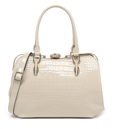 AN Ready Stock AS410 patent leather crocodile and diamonds head satchel $20.00 20 pcs minimum