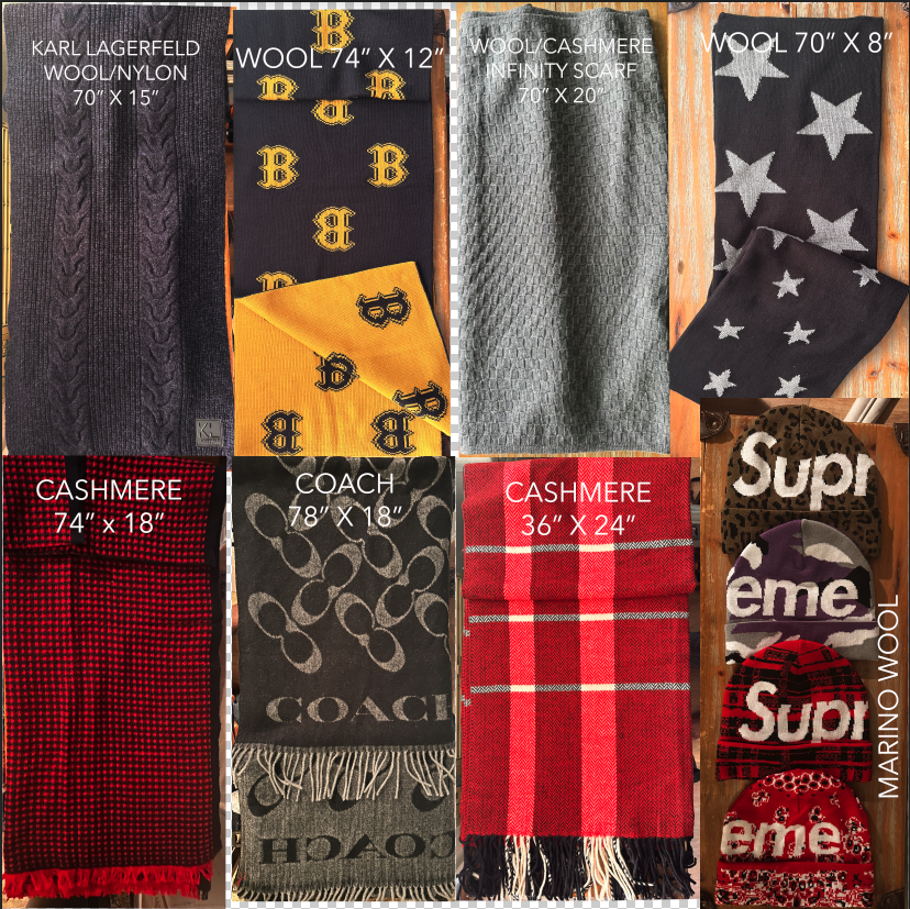Stock lot # 454 cashmere scarfs and hats with free shipping in the USA 11PCS