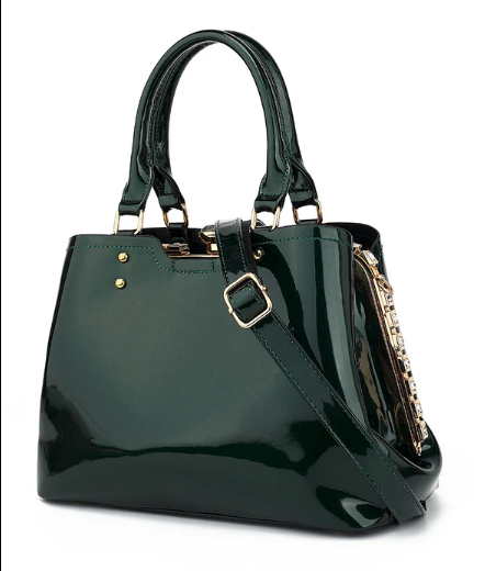 AN Ready Stock AS413 patent leather crystal rim satchel $20.00 20 pcs minimum