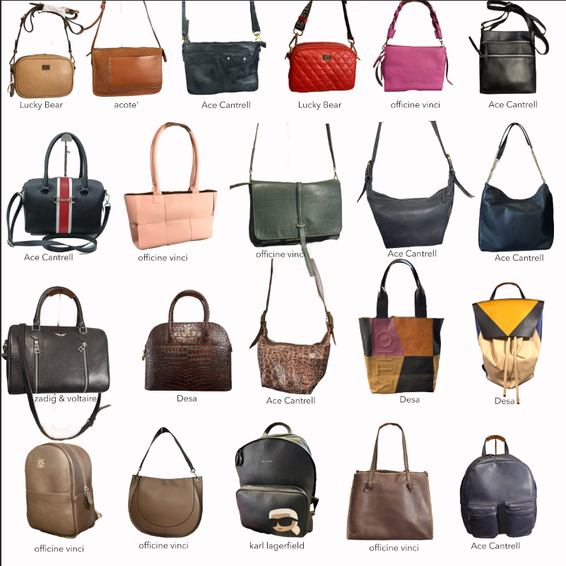 Stock lot # 456 accessories package cashmere scarfs & hats, leather handbags 60 pcs