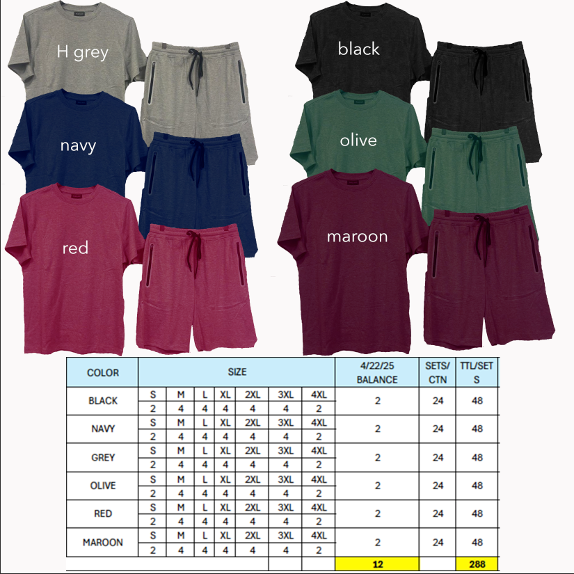 mens t-shirt and shorts sets2