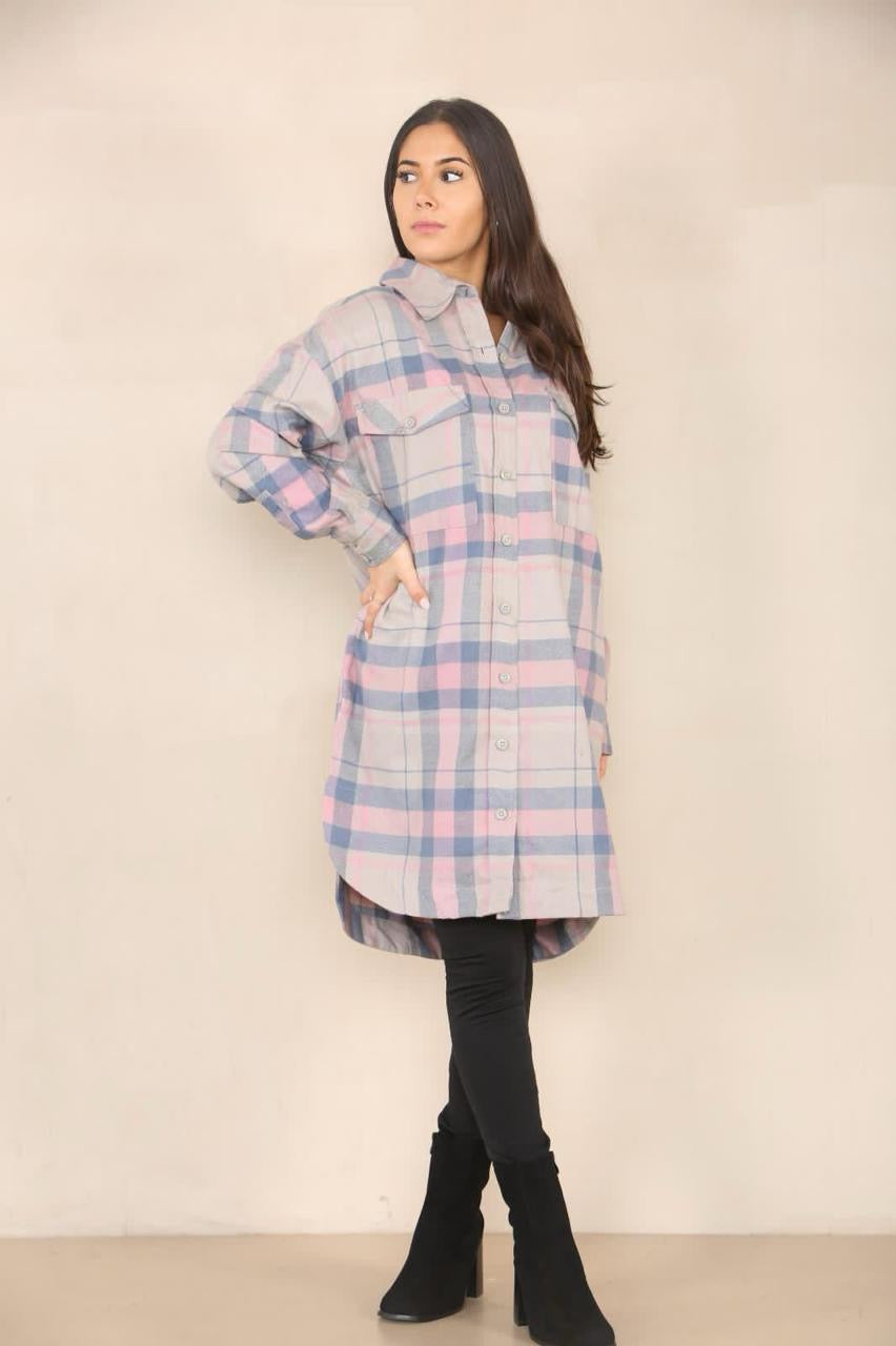 Ladies Cotton Flannel Shirt dress