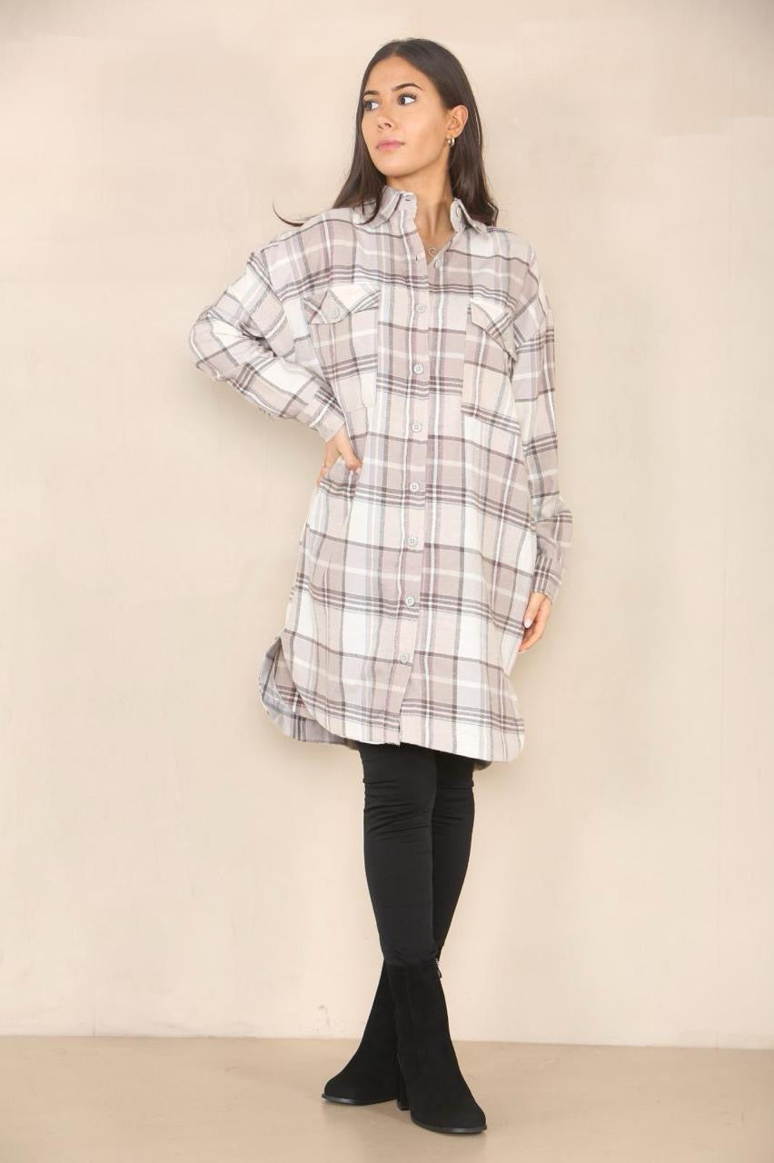 Ladies Cotton Flannel Shirt dress
