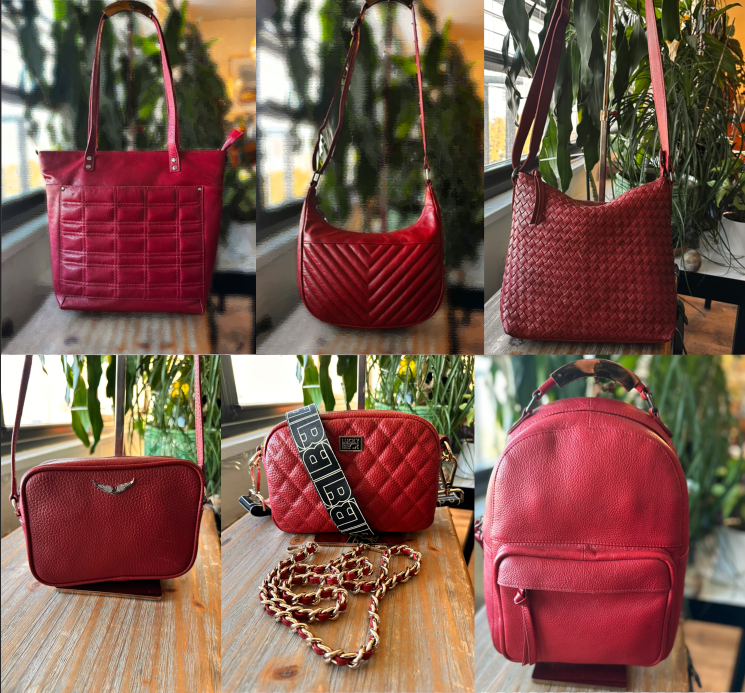 Stock lot # 466 Designers bag in Red 6 pcs with free shipping