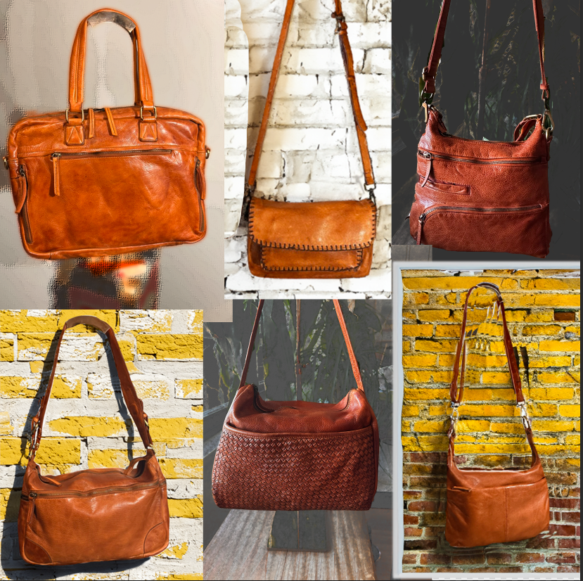 Stock lot # 469 Designers bag in washed leather 6 pcs with free shipping