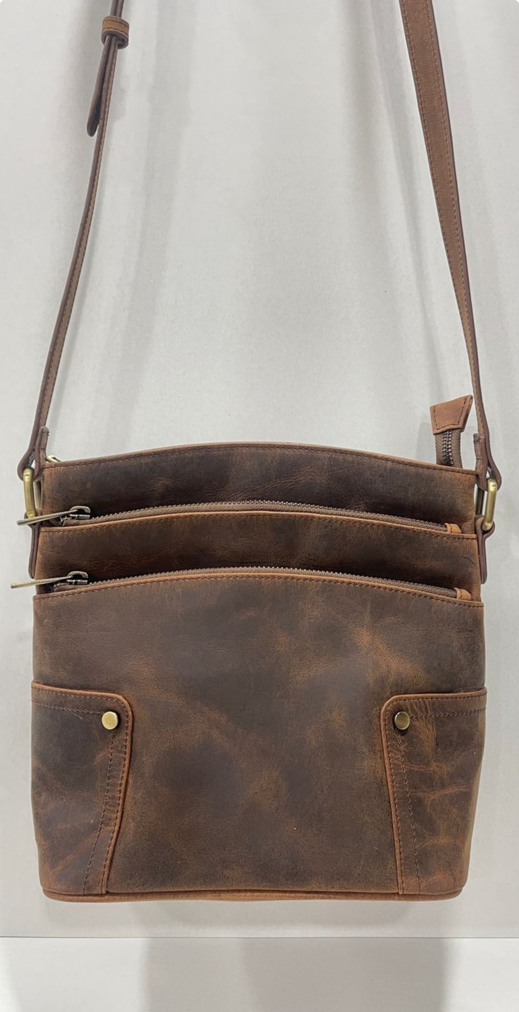 851T Trend Select 632 Antique Cow  3 slot crossbody $50.00 - 50 pcs minimum