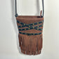 851H BG-017 Belted & Fringed  Crossbody 100% Leather