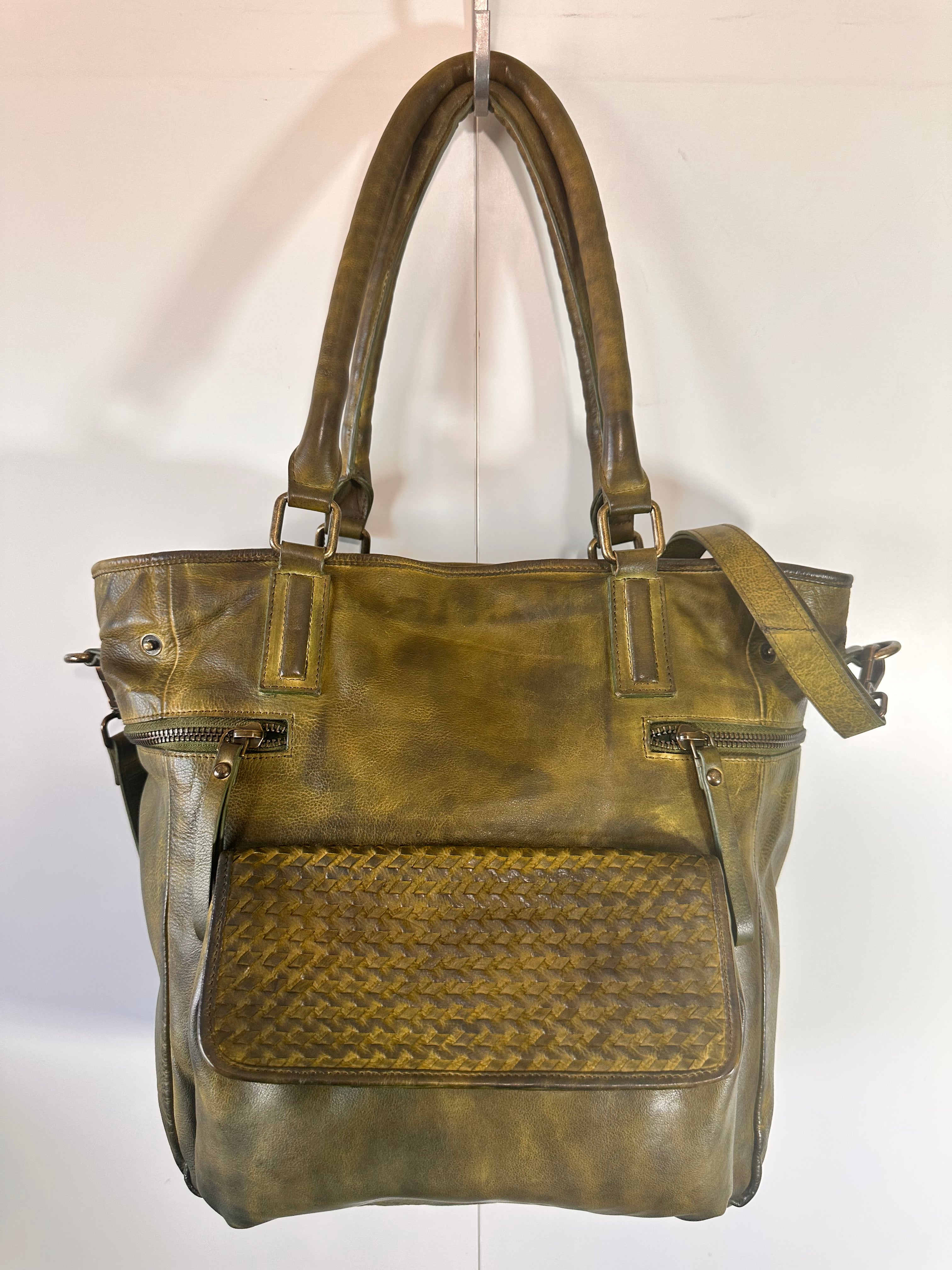 851W Trend Select #517 leather weave & washed Tote