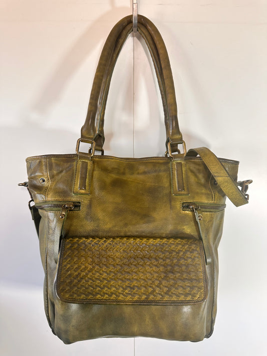 851W Trend Select #517 leather weave & washed Tote