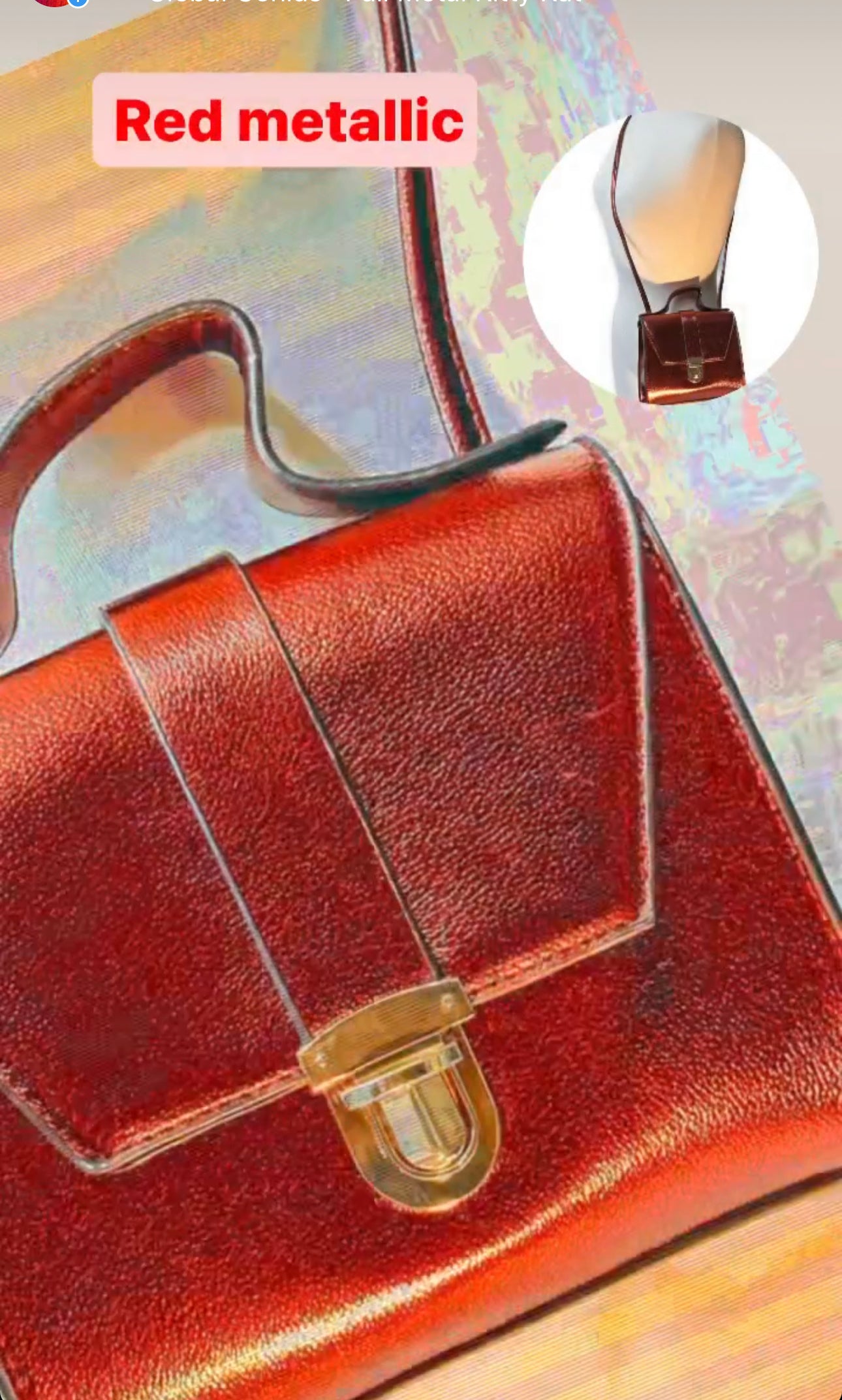 317 Red Metallic buckled crossbody (1)