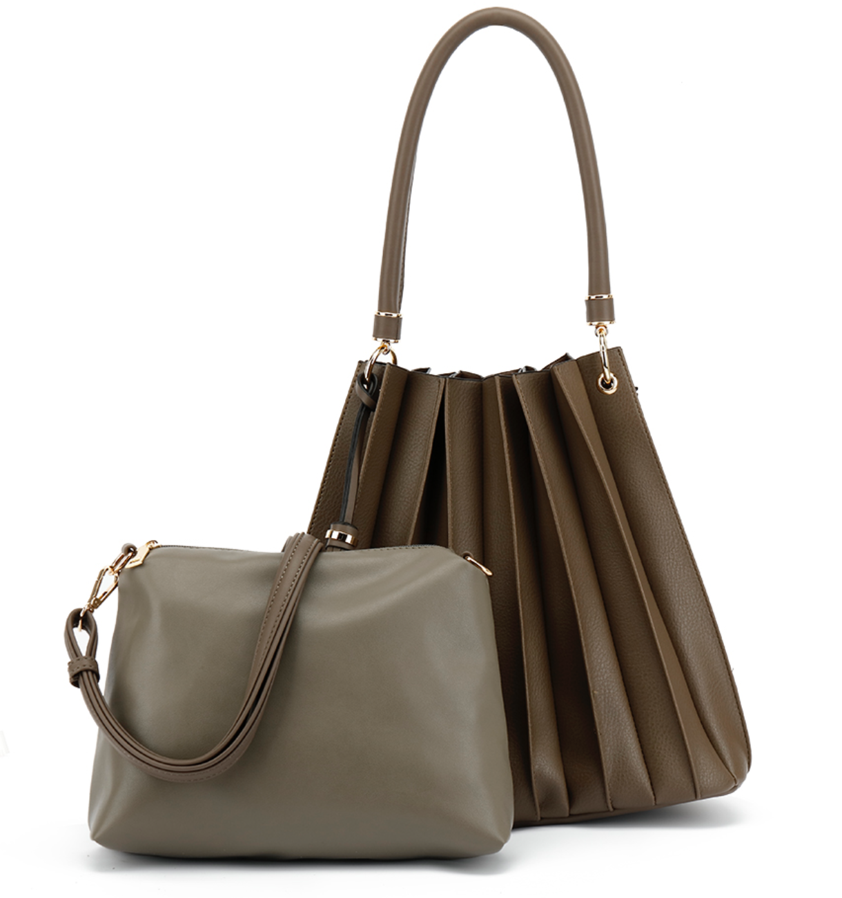 AN Ready Stock 2 N 1 Pleated Hobo with Crossbody $17.00 10 pcs minimum