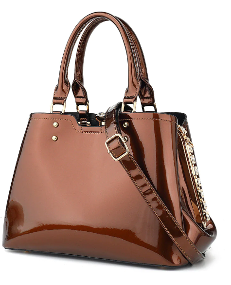 AN Ready Stock AS413 patent leather crystal rim satchel $20.00 10 pcs minimum