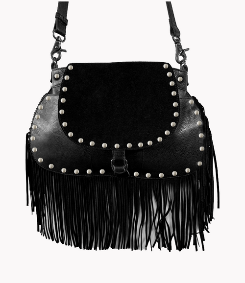 851H Trend Select 242 Cow Suede Fringed Saddle Bag $58.00 50 pcs minimum