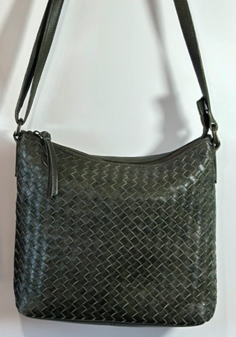 851H SRTS-24 Box Weave Midsize Crossbody 100% Leather