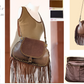 851H SRTS-19 Fringed semi shoulder bag 100% Leather