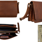 BRIKMOND 855726  100% leather multi section excutive shoulder bag