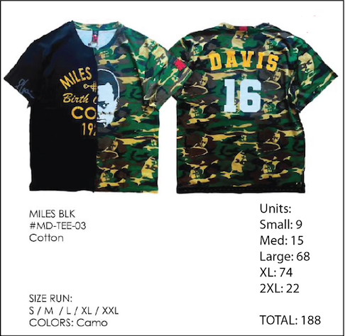 Stock lot # 461 Miles Davis fleece and Tee's with free shipping