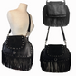 851H SRTS-19 Fringed semi shoulder bag 100% Leather