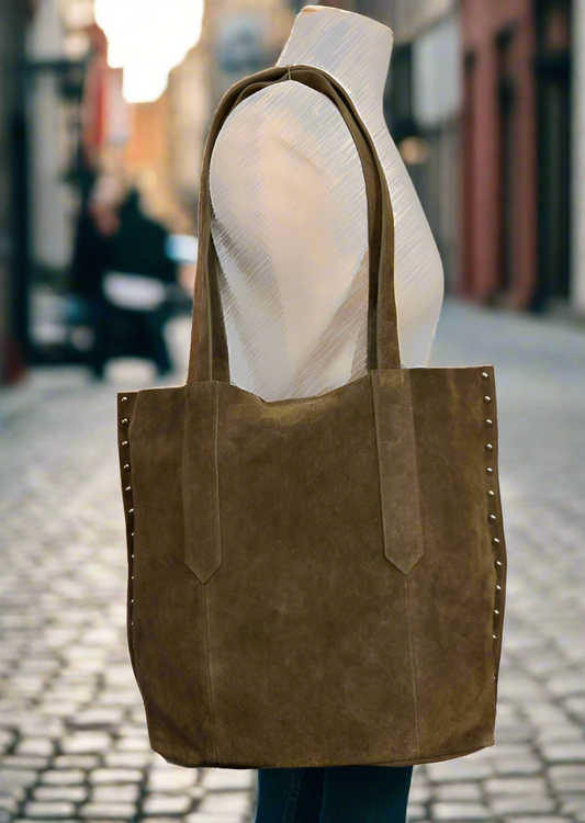 851N Trend Select 523 cow suede studded hobo $38.00 - 50 pcs minimum