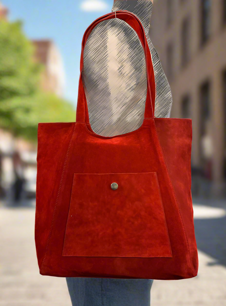851N Trend Select 522 cow suede patch pocket hobo $38.00 - 50 pcs minimum
