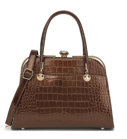 AN Ready Stock AS403 patent leather crocodile and diamonds satchel $20.00  10 pcs minimum