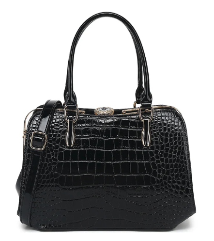 AN Ready Stock AS410 patent leather crocodile and diamonds head satchel $20.00 10 pcs minimum