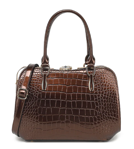 AN Ready Stock AS410 patent leather crocodile and diamonds head satchel $20.00 10 pcs minimum