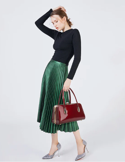 AN Ready Stock AS411 patent leather Lorraine satchel $20.00 20 pcs minimum