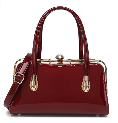 AN Ready Stock AS411 patent leather Lorraine satchel $20.00 20 pcs minimum