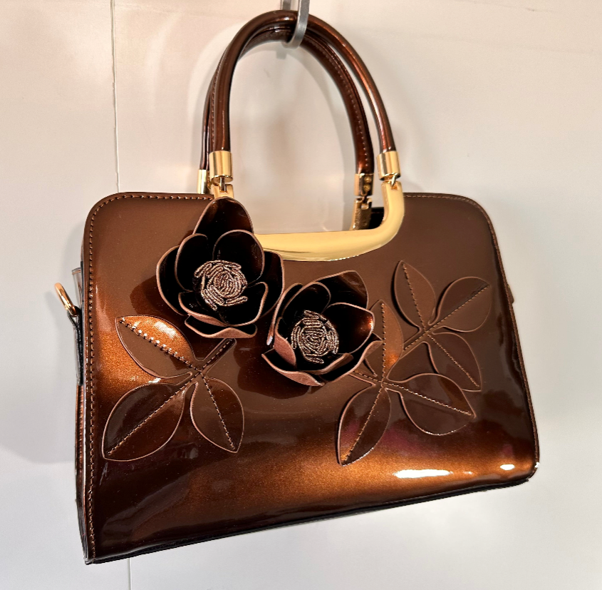 AN Ready Stock AS400 patent leather roses satchel $20.00 20 pcs minimum