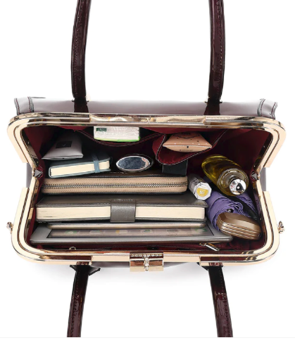 AN Ready Stock AS402 Patent leather "Brook" frame satchel $20.00 10 PCS MINIMUM