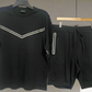 mens t-shirt and shorts sets with reflective trim