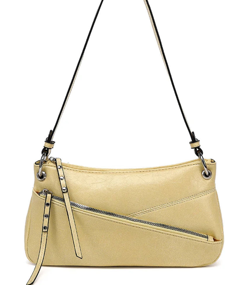 AN Ready Stock AS417 ASYMMETRIC FRONT ZIP CROSSBODY $13.00  10 pcs minimum