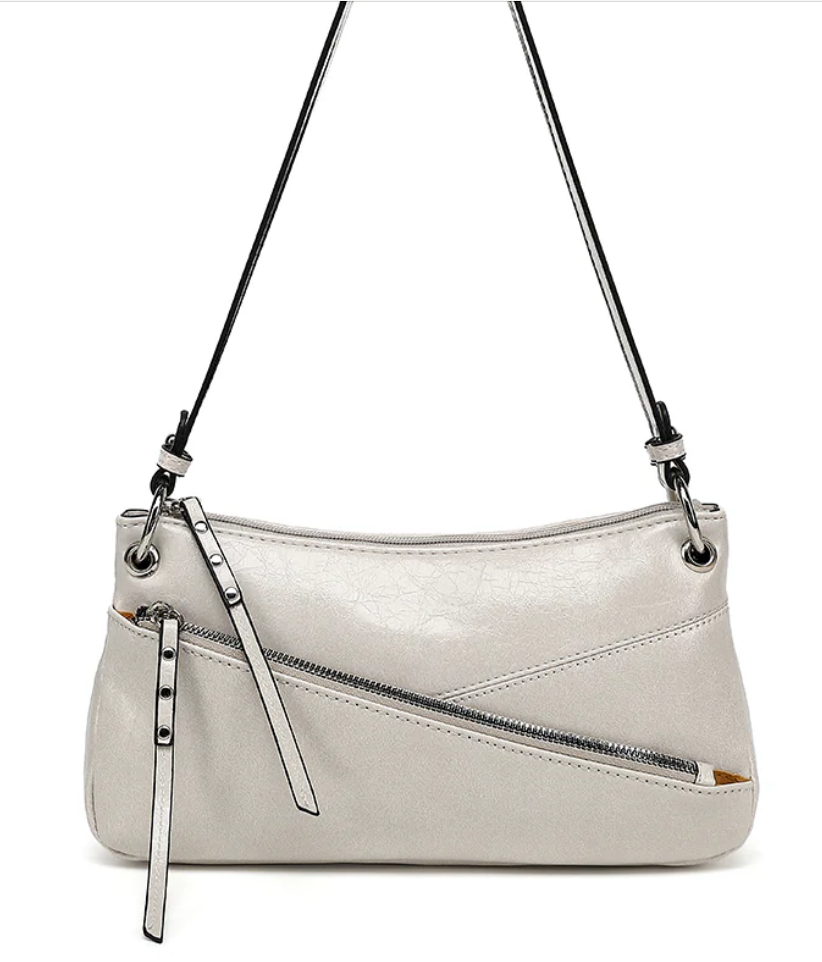 AN Ready Stock AS417 ASYMMETRIC FRONT ZIP CROSSBODY $13.00  10 pcs minimum