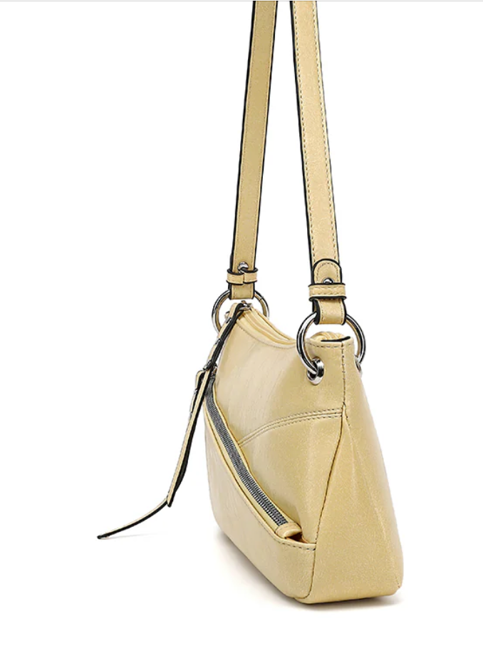 AN Ready Stock AS417 ASYMMETRIC FRONT ZIP CROSSBODY $13.00  10 pcs minimum