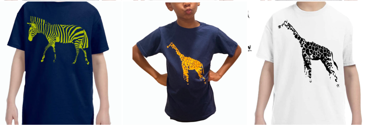 Kids Space Bot's Graphic T's  SAFARI GIRAFFE (2)